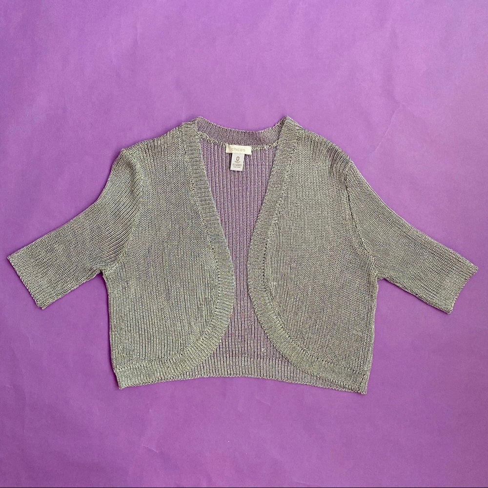 Chicos | Metallic Silver Cropped Bolero 🗡⛓